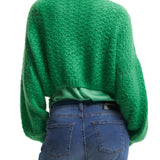 Cardigan Deina in maglia con bottoni gioiello verde