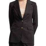 Blazer gessato 2 bottoni Irena nero/oro