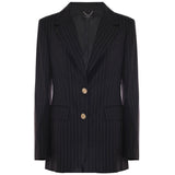 Blazer gessato 2 bottoni Irena nero/oro