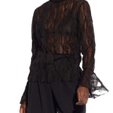 Blusa in pizzo Myllow con manica flare nero