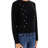 Maglia girocollo Regis con strass nero