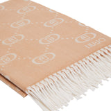 Stola jacquard monogram camel