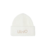 Cappello con logo strass bianco