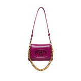 Borsa a spalla liscia La Puffy S fucsia