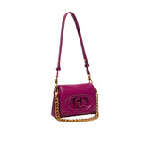 Borsa a spalla liscia La Puffy S fucsia