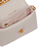 Borsa a spalla liscia La Puffy S crema