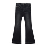 Jeans flare bambina black denim