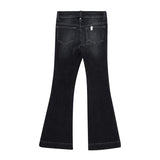 Jeans flare bambina black denim