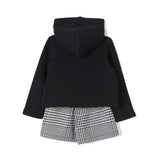 Completo 2 pz felpa cappuccio e short nero