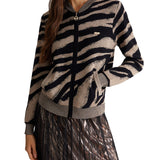 Cardigan zip zebra lurex fantasia