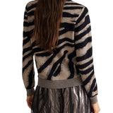 Cardigan zip zebra lurex fantasia