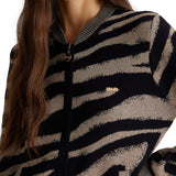 Cardigan zip zebra lurex fantasia