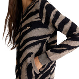 Cardigan zip zebra lurex fantasia