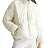 Bomber zip over nylon bianco