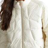 Bomber zip over nylon bianco