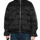 Bomber zip over nylon nero