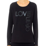 T- shirt manica lunga love jersey nero