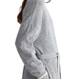 Cappotto aperto allover grigio