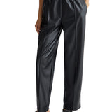 Pantalone jogger palazzo spalmato nero