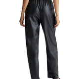 Pantalone jogger palazzo spalmato nero