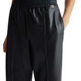 Pantalone jogger palazzo spalmato nero