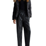 Pantalone jogger palazzo spalmato nero