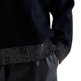 Girocollo manica lunga con strass nero