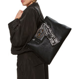 Borsa shopper con foulard nero