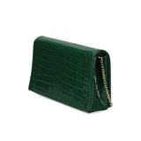 Pochette con tracolla effetto cocco verde