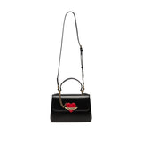 Borsa a mano con applicazione heart logo nero