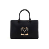 Borsa shopper con cuore  nero