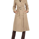 Trench doppiopetto lungo beige