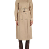 Trench doppiopetto lungo beige