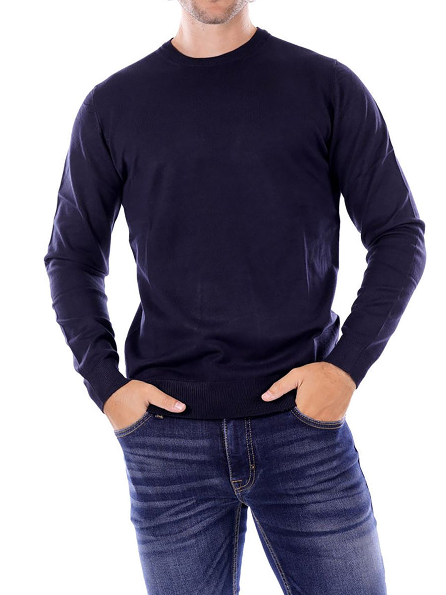 Maglione girocollo basic blu