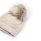 Set due pezzi cappello e sciarpa beige