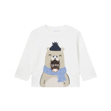 T-shirt manica lunga orso panna