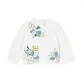 T-shirt manica lunga flowers panna