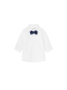Camicia manica lunga con papillon bianco