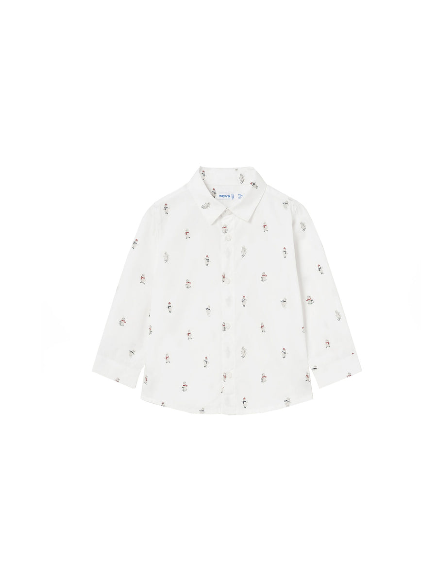 Camicia manica lunga in cotone fantasia orsi