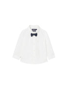 Camicia manica lunga con papillon bianco