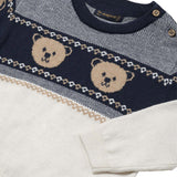 Girocollo jacquard beige/blu