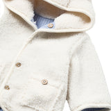 Cappotto reversibile con cappuccio Teddy celeste