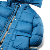 Piumino cappuccio in nylon azzurro