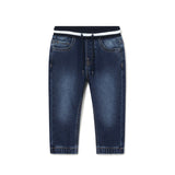 Jeans jogging con coulisse decorata blu scuro