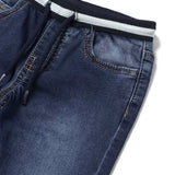 Jeans jogging con coulisse decorata blu scuro