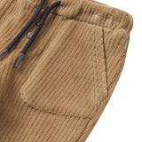 Pantalone jogger in velluto beige