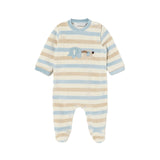 Pagliaccetto in ciniglia  elefantini a righe multicolor