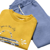 Tuta manica lunga bicolor giallo