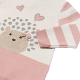 Abito in maglia tricot intarsio animali rosa