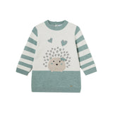 Abito in maglia tricot intarsio animali verde